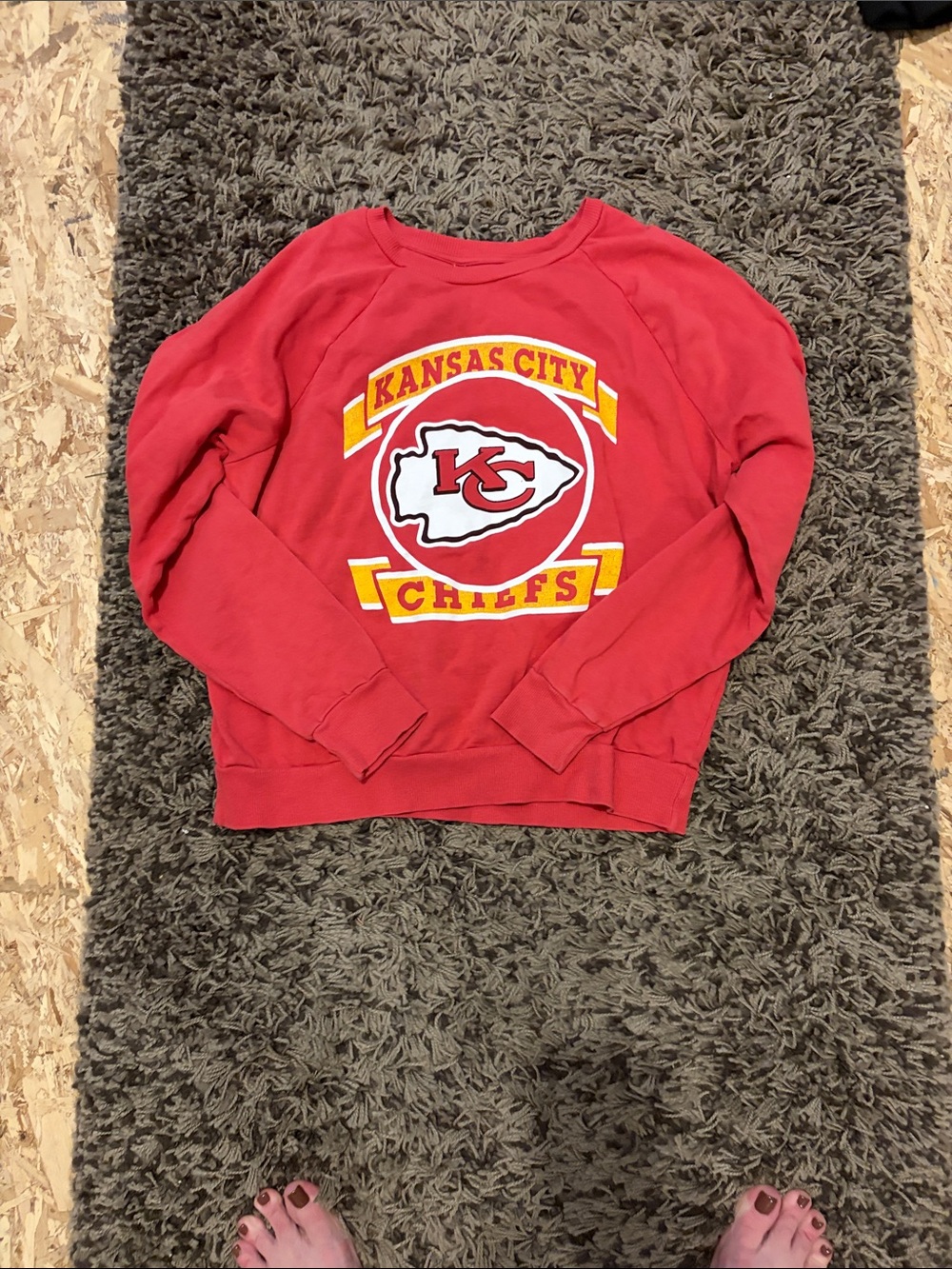 Junk Food Clothing Red Kansas City Chiefs Crewneck Sweatshirt